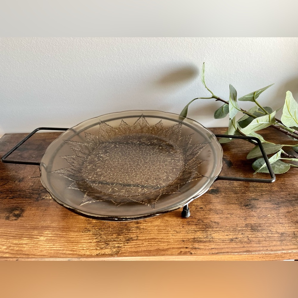 Vintage KIG Indonesia Glass Serving Tray